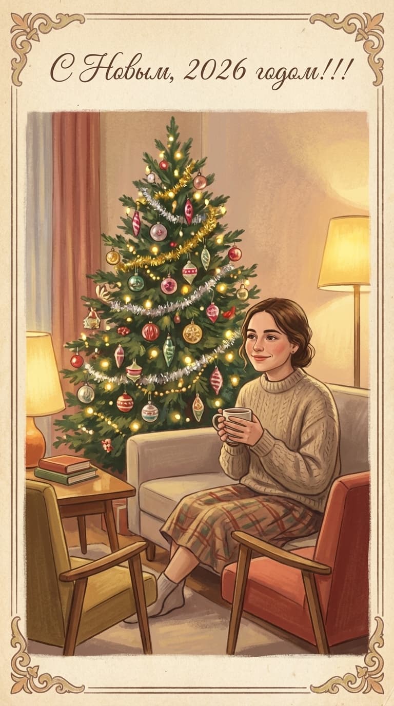 Как сделать новогоднюю открытку в стиле СССР с помощью нейросети: 30 готовых промптов